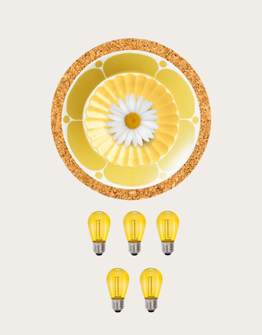 Deco bulb x 5, E27 12V (yellow)