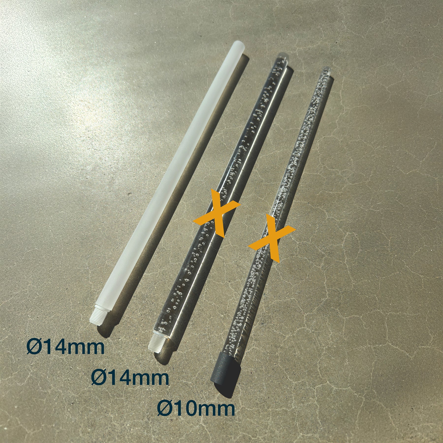 GLASS TOP Stix frosted Ø14 mm